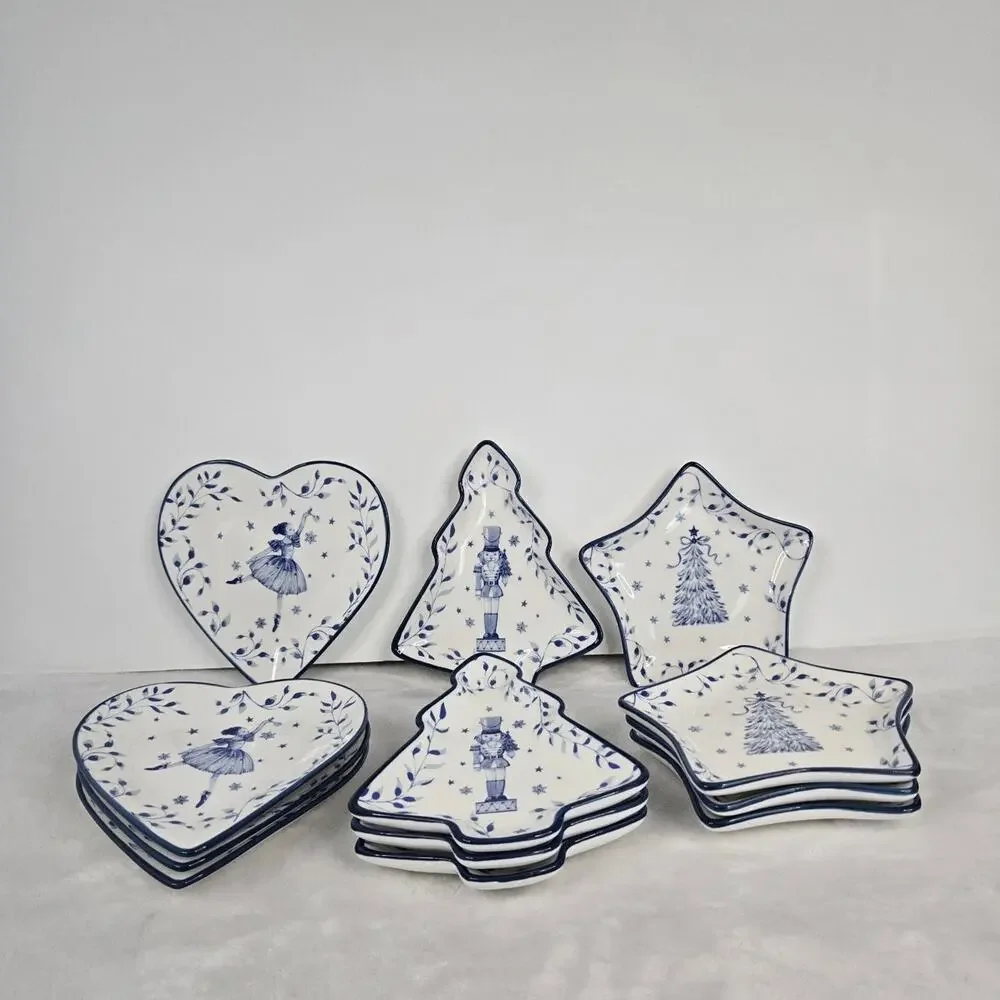 Set of 12 Christmas Themed Plates – Nutcracker, Ballerina & Christmas Tree